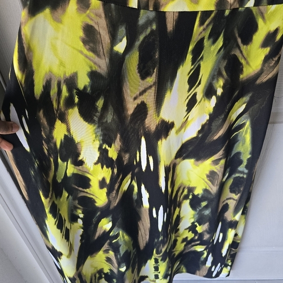 Ashley Stewart Maxi Dress Sz 14/16 Women Mixed Print Cowl Neck Short Sleeve Flaw - Picture 7 of 11